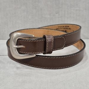Ribco USA belt women's large brown top grain leather snap on buckle Western